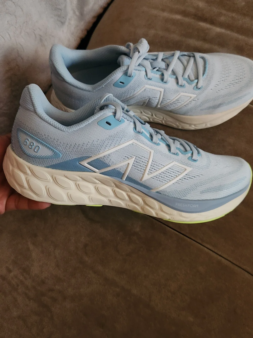 New Balance Women's Pale Blue Fresh Foam 680 Running Sneakers